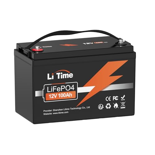 LiTime 12V100Ah リン酸鉄リチウムイオンバッテリー 1280W電力出力 100AのBMS 4000回以上サイクル回数 10年使用可能 コンパクトで軽量 BCIグループサイズ31 LiFePO4バッテリー 車中泊、キャンピングカーのサブバッテリー、ポータブル電源自作、ソーラー蓄電、バックアップ電源、オフグリッド自家発電、ボート、エレキモーター、エアーポンプに最適 日本語取扱説明書付き